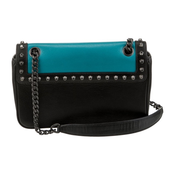 Prada Signature Glace Calf Studded Shoulder Bag - Picture 3 of 5